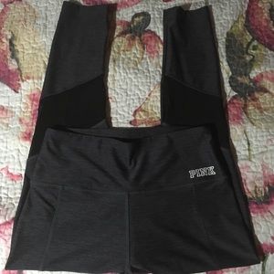 Victoria Secret Pink ultimate gray mesh leggings